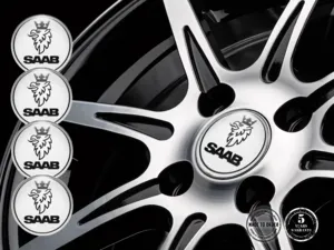Saab Versione Badge Bombata Adesivo Cerchio Auto